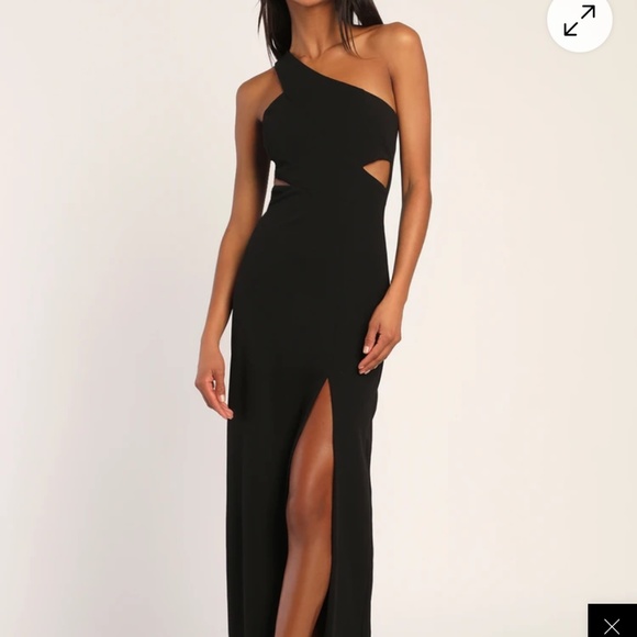 Lulus Show-stopping Style Black One-shoulder Cutout Maxi Dress - Size M - Picture 6 of 6